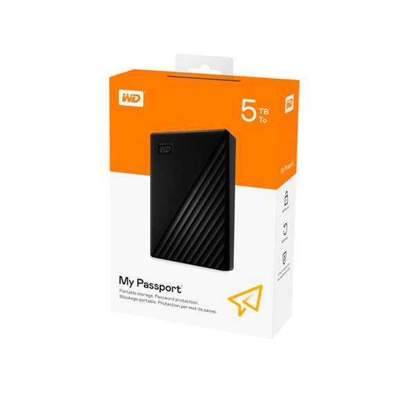 WD 5TB My Passport Portable External Hard Drive, Black