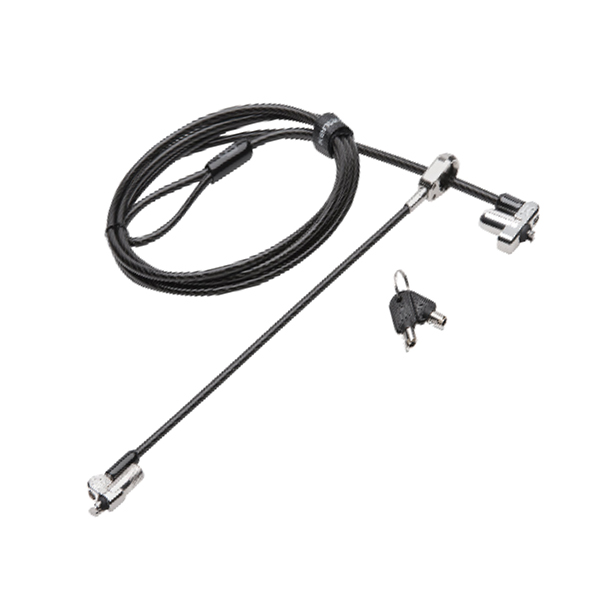 N17 Keyed Dual Head Laptop Lock for Wedge-Shaped Slots