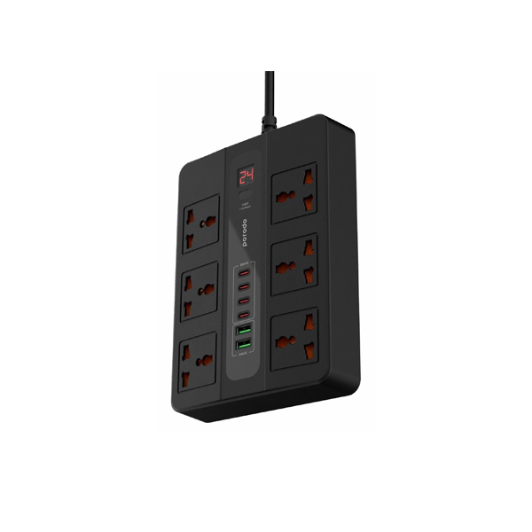 Porodo 6 Sockets Hub 4 USB-C / 2 USB-A Power