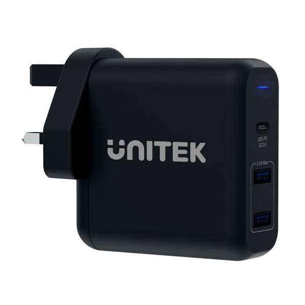 Unitek TRAVEL CUBE 3 Ports USB PD 60W Fast Charger UK Plug