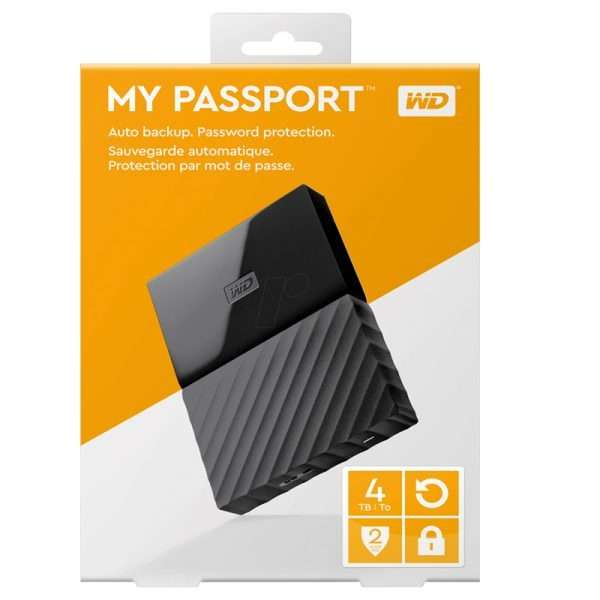 WD 4TB My Passport Portable External Hard Drive, Black