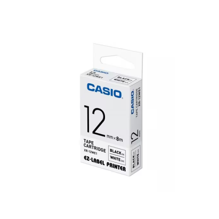 Casio EZ-Label XR-12 Label Printer Tape  Black on White